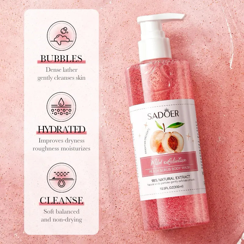 SADOER Peach Scrub Body Wash 500ml