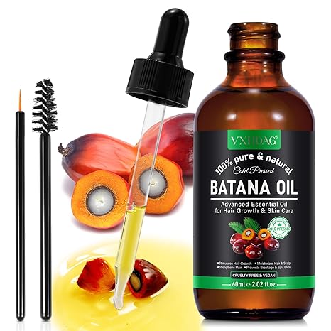 Batana Oil - 100% Pure & Natural from Honduras for Hair Growth, Eliminates Split Ends, Enhances Radiance & Nourishment for All Hair Types, 2.02 fl oz