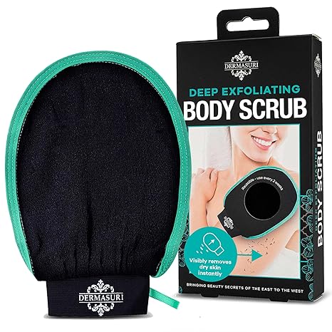 Deep Exfoliating Glove - Exfoliating Mitt Body Scrubber - Korean Skin Scrubber Exfoliator & Dead Skin Remover - Keratosis Pilaris Scrub - Spray Tan Remover - Shower Skincare (1 Pack)