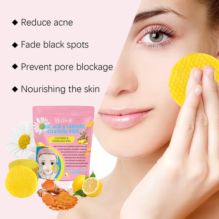 Kojic Acid and Turmeric Cleansing Pads (40 Pads)