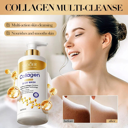 Body wash bone collagen amino acid bath skincare products deep cleaning hydrating nourishing smooth whitening shower gels