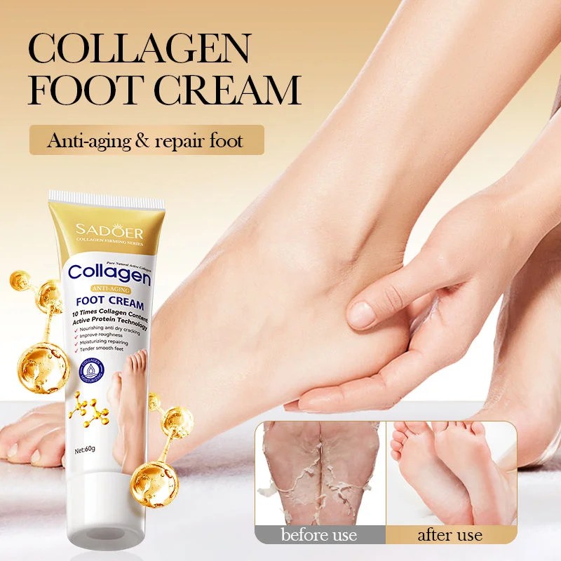 Organic Bone Collagen Anti-Wrinkle Foot Cream Nourishing Repair Lotion Foot Moisturizer Cracked Skin Dry Feet Foot Cream