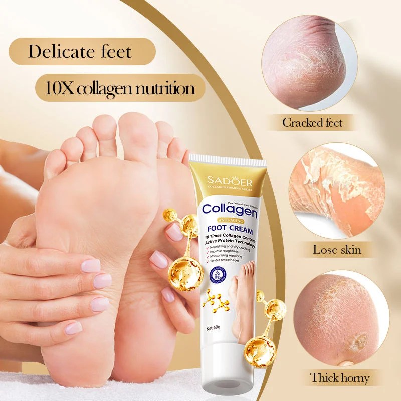 Organic Bone Collagen Anti-Wrinkle Foot Cream Nourishing Repair Lotion Foot Moisturizer Cracked Skin Dry Feet Foot Cream